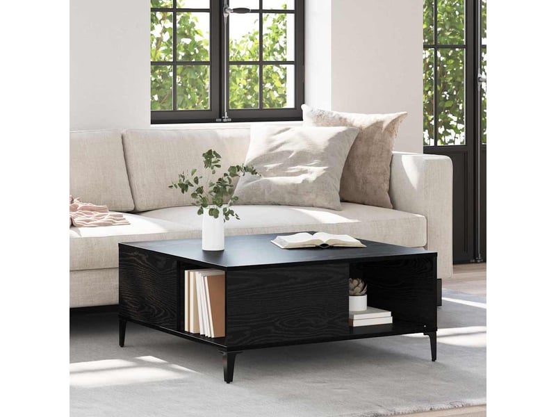  Table basse - table de salon - table à thé chêne noir 80 x 80 x 36,5 cm bois d'ingénierie  - Conforama B