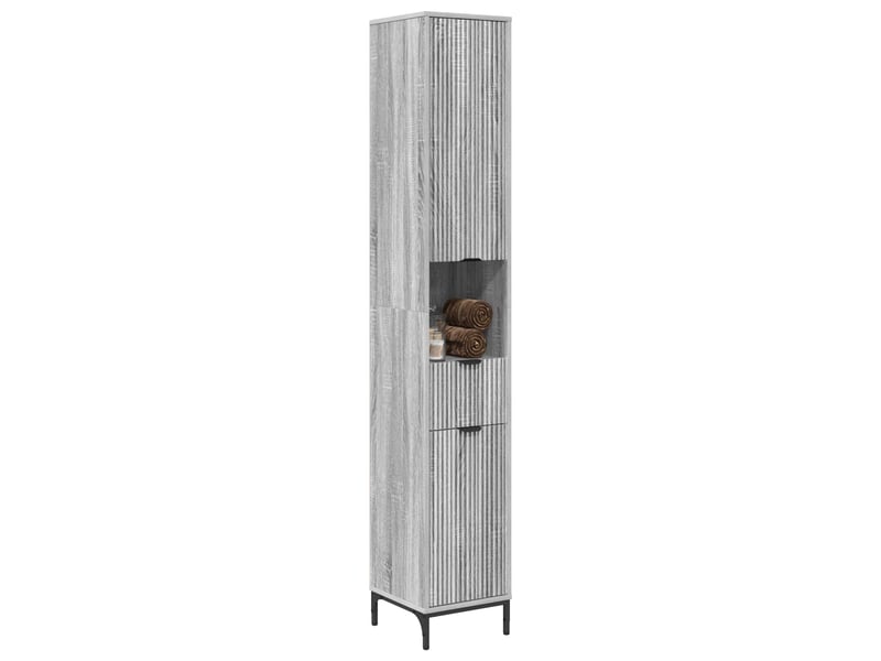 Cabinet de salle de bain, armoire salle de bain gris sonoma 31,5 x 33 x 190 cm cf65375 - Conforama C