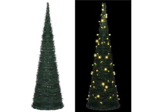 Sapin de noël - arbre de noël artificiel pré-éclairé avec guirlandes vert 210cm