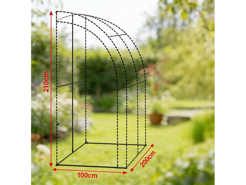  Serre de jardin adossée 100x200x210 cm – verte – 2 portes ouvrantes, bâche pe renforcée 140 gm² incluse  - Conforama C
