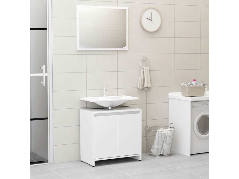  Ensemble de meubles de salle de bain blanc bois d'ingénierie cf63901  - Conforama B