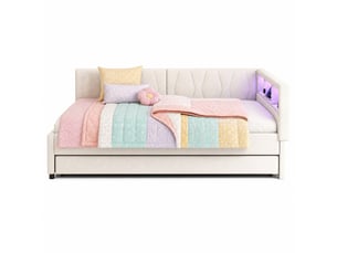 Lit gigogne 140x200 cm    coloris beige