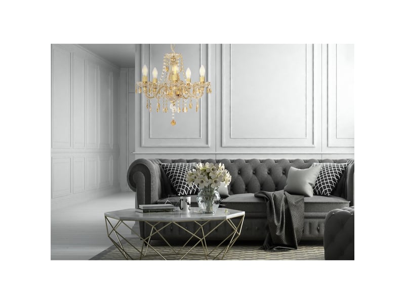  Globo marie lustre couleurs or 5x e14  - Conforama D