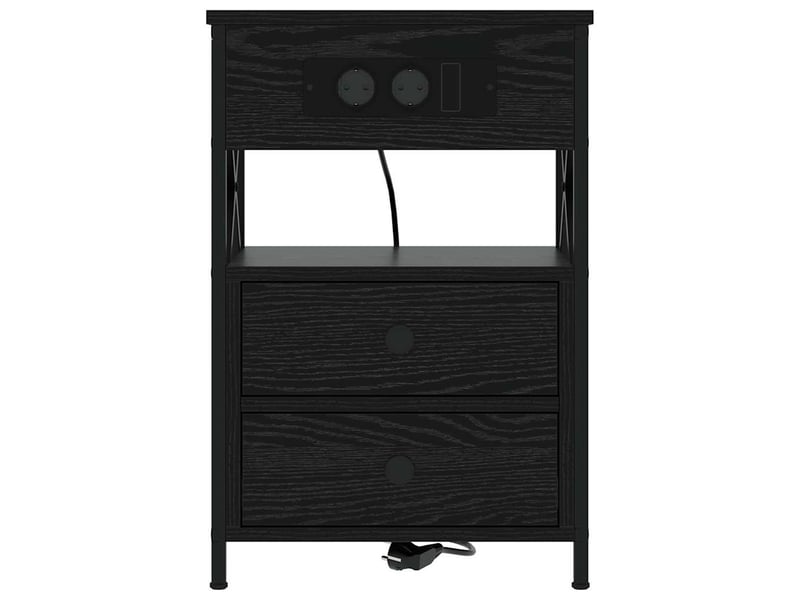  Table de chevet - cabinet de chevet - table de nuit chêne noir 40 x 31 x 60 cm bois d'ingénierie  - Conforama E