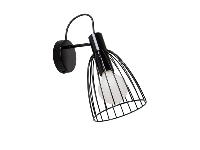 Applique murale 1xe27 40w dimmable métal noir - lucide - macarons  - Conforama B