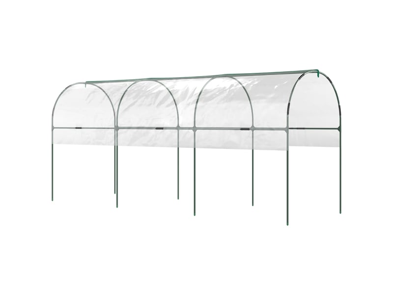  Serre d'hiver en film - transparent - acier inoxydable - toit en arc - bâche renforcée anti-uv 400x123x171cm - Conforama A