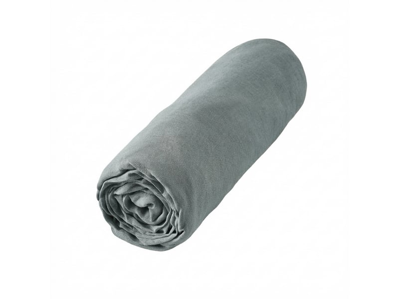  Drap housse 90x190+30 cm lin rosalie azur PD24886 - Conforama B