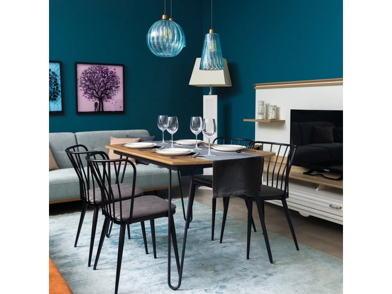 Chemin de table élégant - 40x160 cm - effet lin déperlant et imperméable - gris foncé - Conforama C