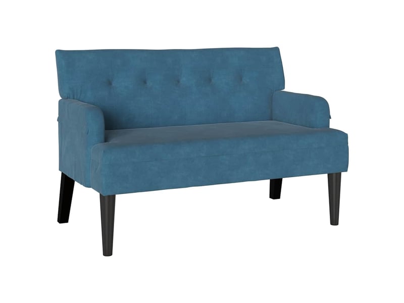 Banc chambre, banc de lit chesterfield bleu 112x65,5x75 cm velours - Conforama A