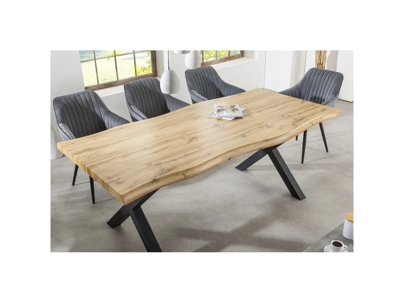  Table rivet – rectangulaire 180 cm – mdf et métal – style industriel  - Conforama B
