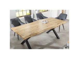 Table rivet – rectangulaire 180 cm – mdf et métal – style industriel