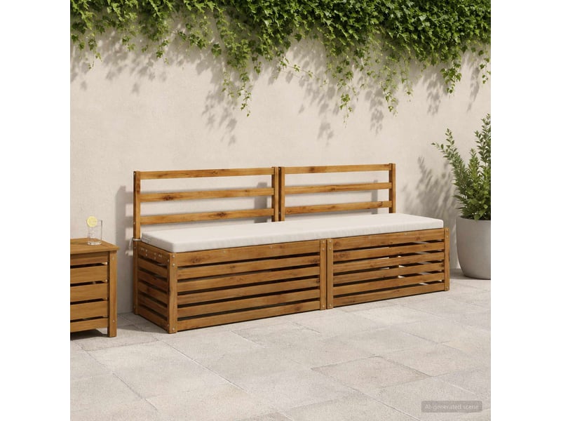  Lot de 2 coussins de banc, coussins d'assise soest 100 % polyester blanc cf57048  - Conforama B