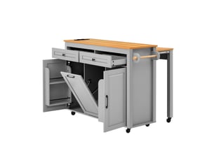 Desserte 3 portes 2 tiroirs coloris gris mdf