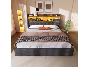 Lit coffre 140x200 cm DESVIAE   coloris gris