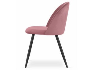 Chaise - leobert - bello - velours rose foncépieds noirs