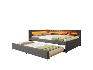 Lit 2 places 140x200 cm PHOEBE CAT   coloris gris
