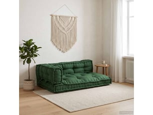 Coussin de canapé sur palette, coussin de chaise 3 pc tissu vert 120 x 80 x 38 cm cf54213