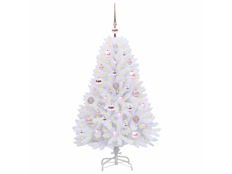  Sapin de noël, arbre de noël artificiel à branches articulées blanc 120 cm shl7098  - Conforama C