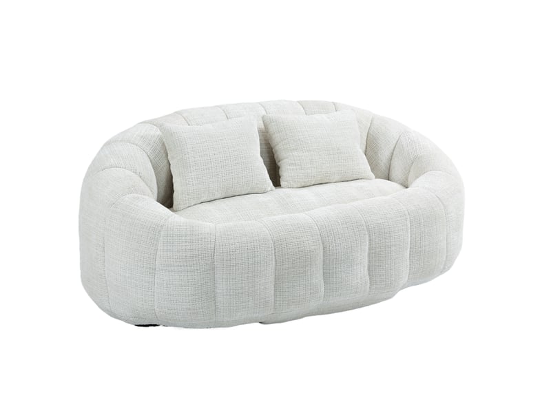 Pouf géant fauteuil poire chenille beige confortable intérieur extérieur adulte enfant  - Conforama E