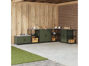 Meuble de rangement de cuisine hattem vert olive acier
