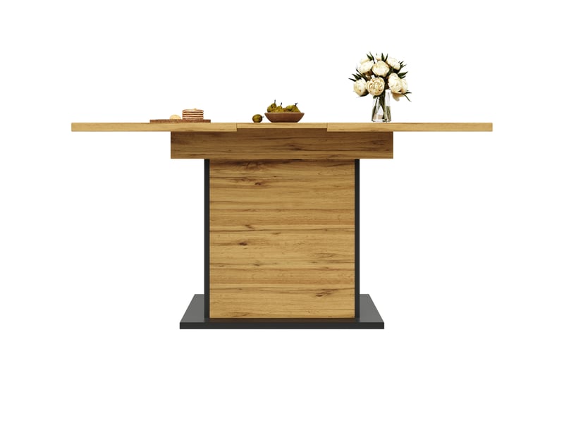  Table à manger extensible 110-140 x 80 cm avec porte vitrée et range-bouteilles  - Conforama A