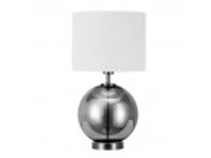 Lampe à poser fabrilamp iroko e27 coloris fume chromé 56 x 30 x 30 cm