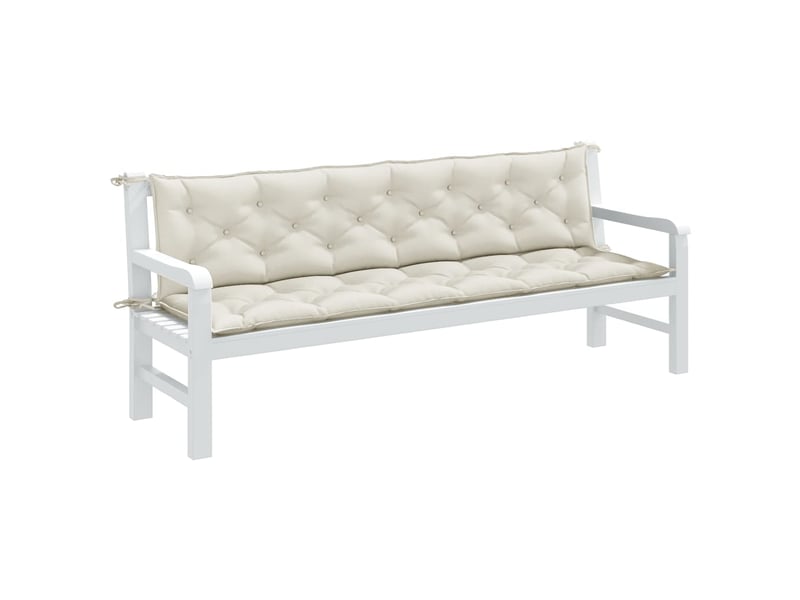  Lot de 2 coussins de banc de jardin, coussins d'assise crème mélangé tissu cf58652  - Conforama B