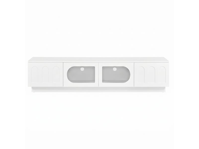  Meuble tv 4 portes avec led contrôlée par application 200x40x42 cm blanc  - Conforama R