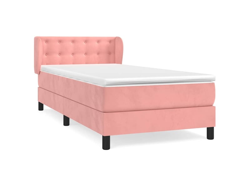Lit simple, sommier à lattes de lit avec matelas rose 100x200 cm velours shl7980 - Conforama A