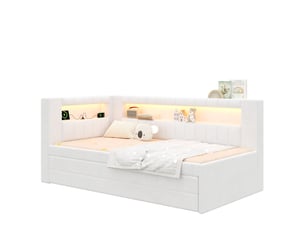 Lit banquette 90x200 cm <strong></strong>  <strong>evarich</strong> coloris blanc
