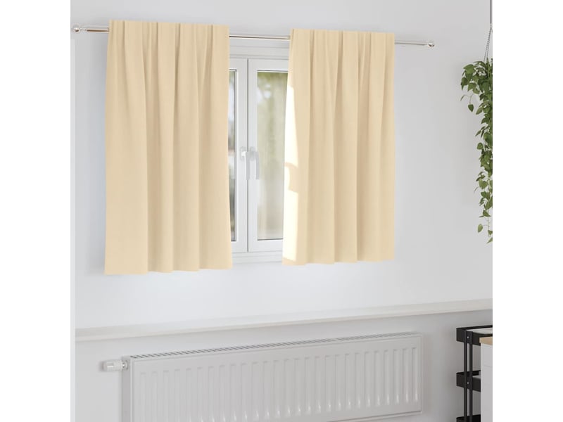  Lot de 2 rideaux occultants, rideaux black-out avec anneaux crème 140 x 140 cm cf44622  - Conforama B