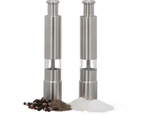 Lot de 2 moulins à poivre manuels en acier inoxydable argenté