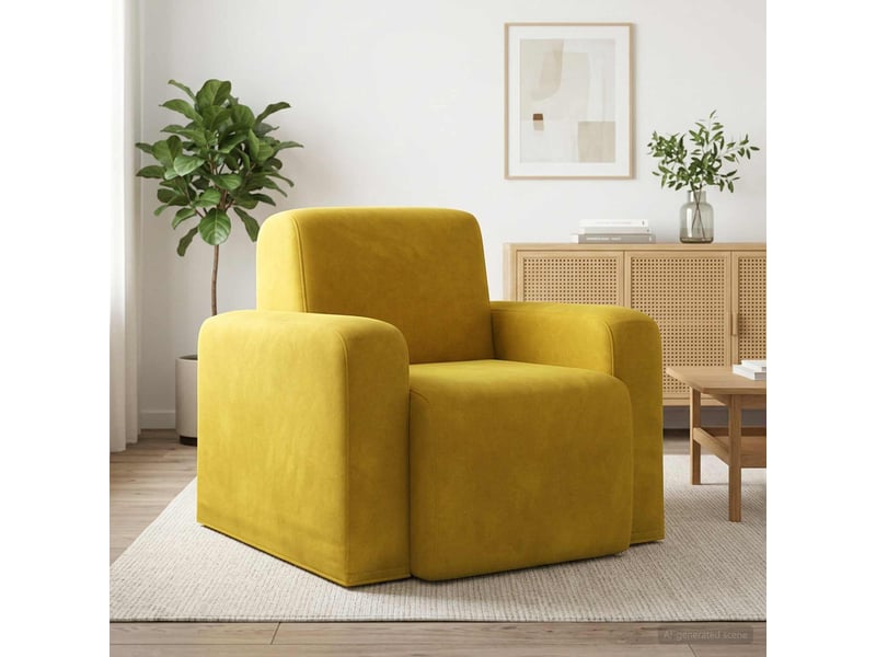  Vidaxl fauteuil jaune velours  - Conforama B