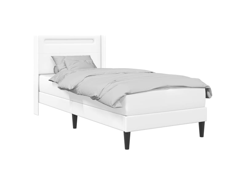  Lit simple- lit adulte -  cadre de lit avec matelas blanc 100 x 200 cm simili cuir  - Conforama B