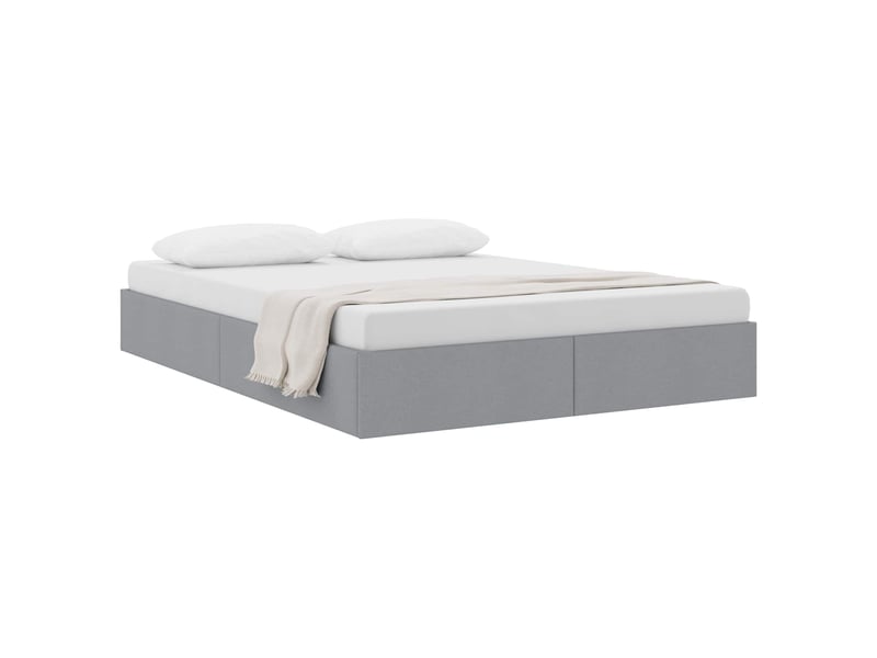  Lit double- lit adulte -  cadre de lit ottoman gris clair 140 x 200 cm tissu  - Conforama B