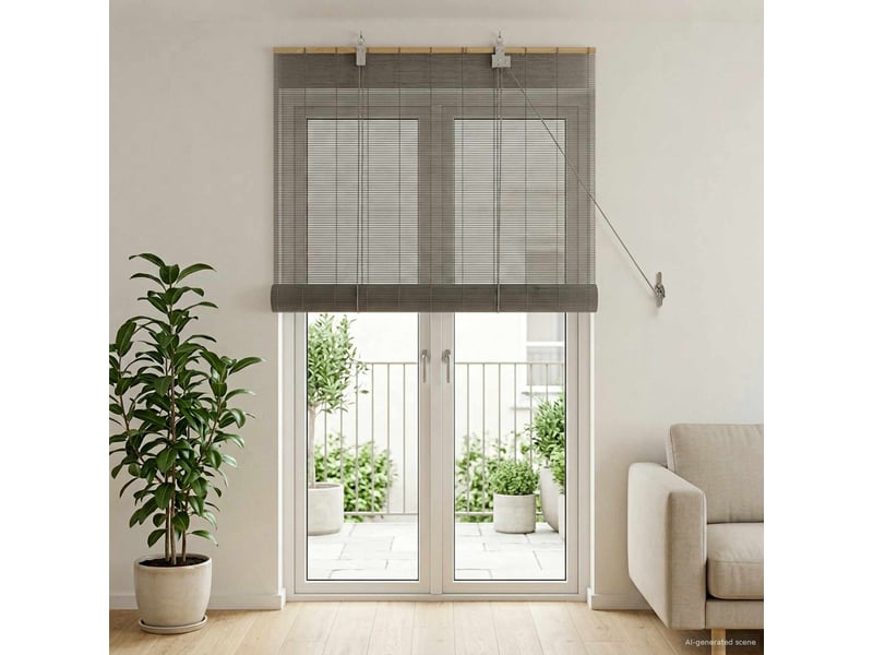  Store enrouleur, store à rouleau gris 100 x 220 cm bambou cf45242  - Conforama B