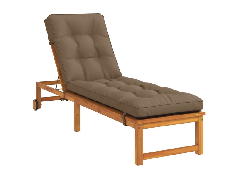  Coussin de transat, coussin pour bain de soleil vianen 100 % polyester taupe 200 x 60 x 8 cm cf56352  - Conforama C