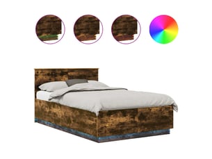 Lit 2 places 135x190 cm    coloris marron