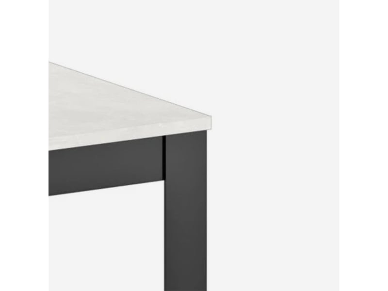  Table extensible en mélaminé avec piètement noir 130290x80 moon - blanc  - Conforama D