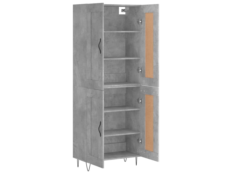  Buffet haut - bahut - meuble de rangement gris béton 69,5x34x180 cm bois d'ingénierie  - Conforama D