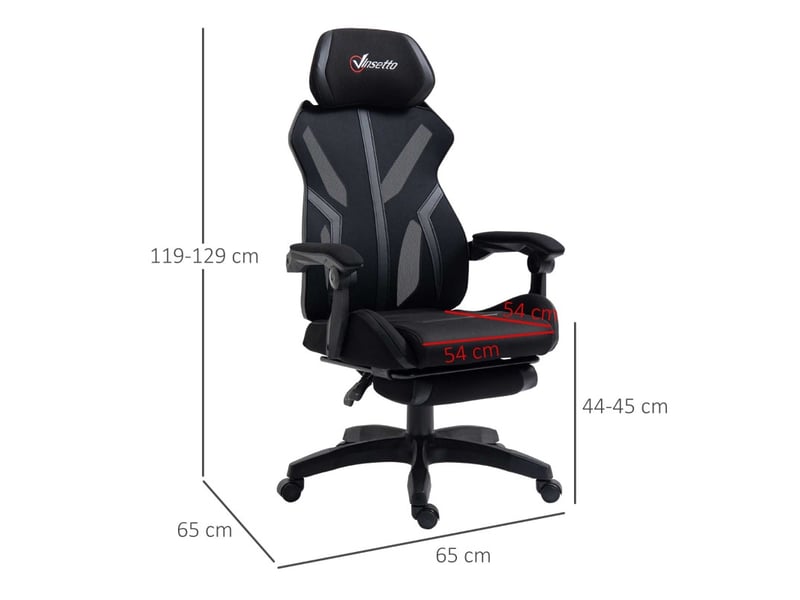  Chaise de bureau gaming galoara ergonomique inclinable noire  - Conforama E
