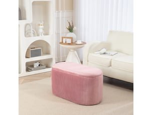 Banc coffre tcqpz rose style rétro en polyester aspect velours 81 x 40 x 41 cm