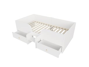 Lit avec rangement 90x200 cm MODENVIE coloris blanc