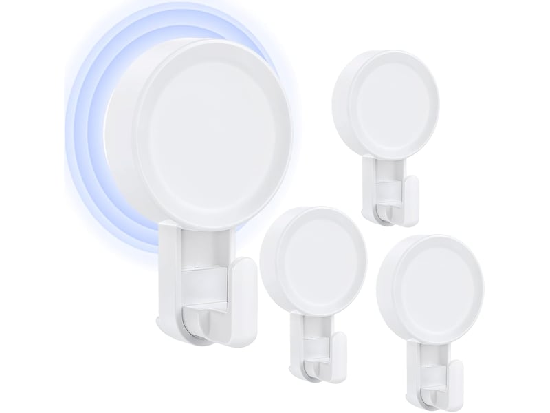  4 pièces crochet ventouse puissante, sous vide mural plastique douche réutilisable porte serviette, blanc SZPA133627JJZJ - Conforama A
