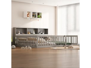Lit banquette 140x200 cm <strong></strong> <strong></strong> coloris gris