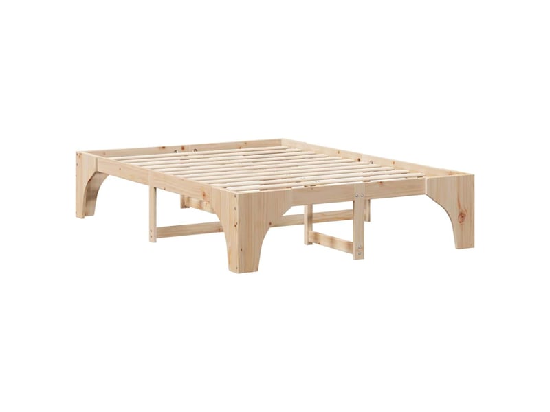  Lit double- lit adulte -  cadre de lit marron 150 x 200 cm pin massif  - Conforama C