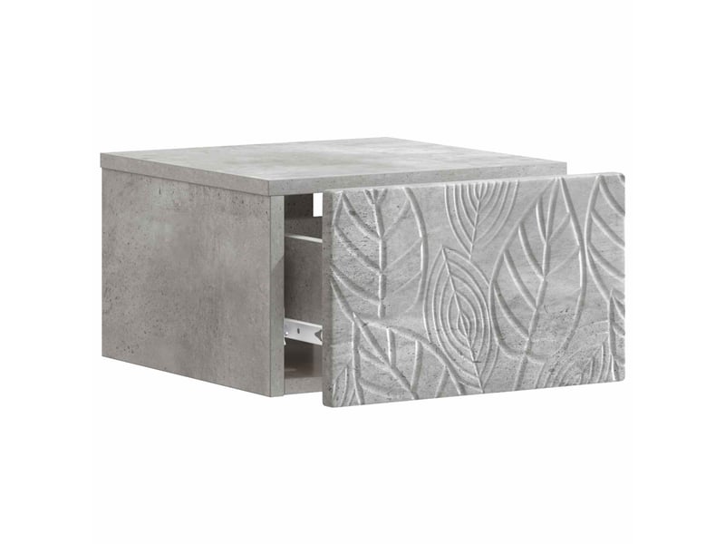  Table de chevet - cabinet de chevet - table de nuit mural gris béton 49 x 34,5 x 20 cm  - Conforama B