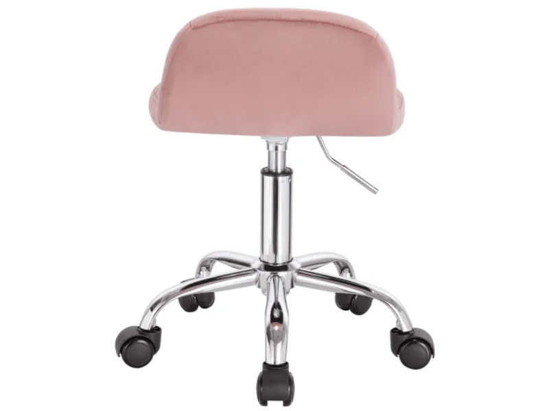  Chaise de bureau pivotante avec hauteur réglable - lpospi - dossier bas ergonomique, velours rose 56,5 × 68 cm  - Conforama E
