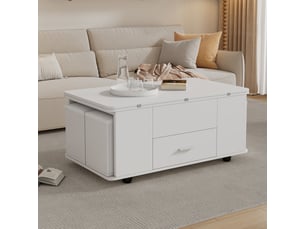 Table basse rectangulaire coloris blanc <strong></strong> <strong></strong> - 50 cmx100 cm