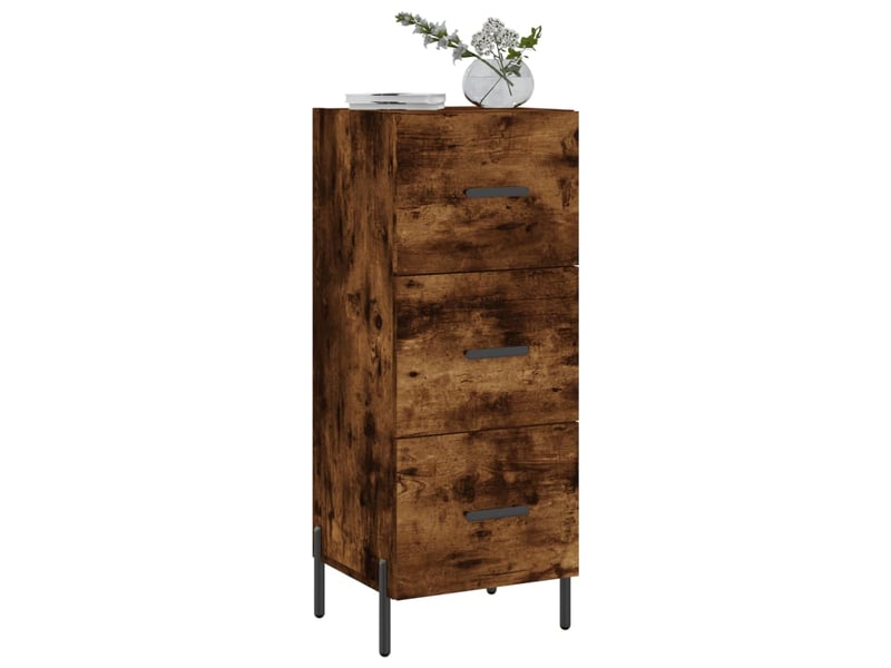  Buffet - bahut - meuble de rangement chêne fumé 34,5x34x90 cm bois d'ingénierie  - Conforama C